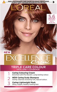 Excellence Crème 5.6 Natural Rich Auburn Red Permanent Hair Dye | Hair ...